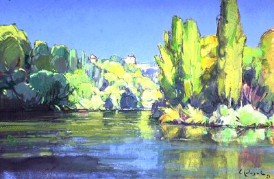 Sur les berges du Lot, 1950.